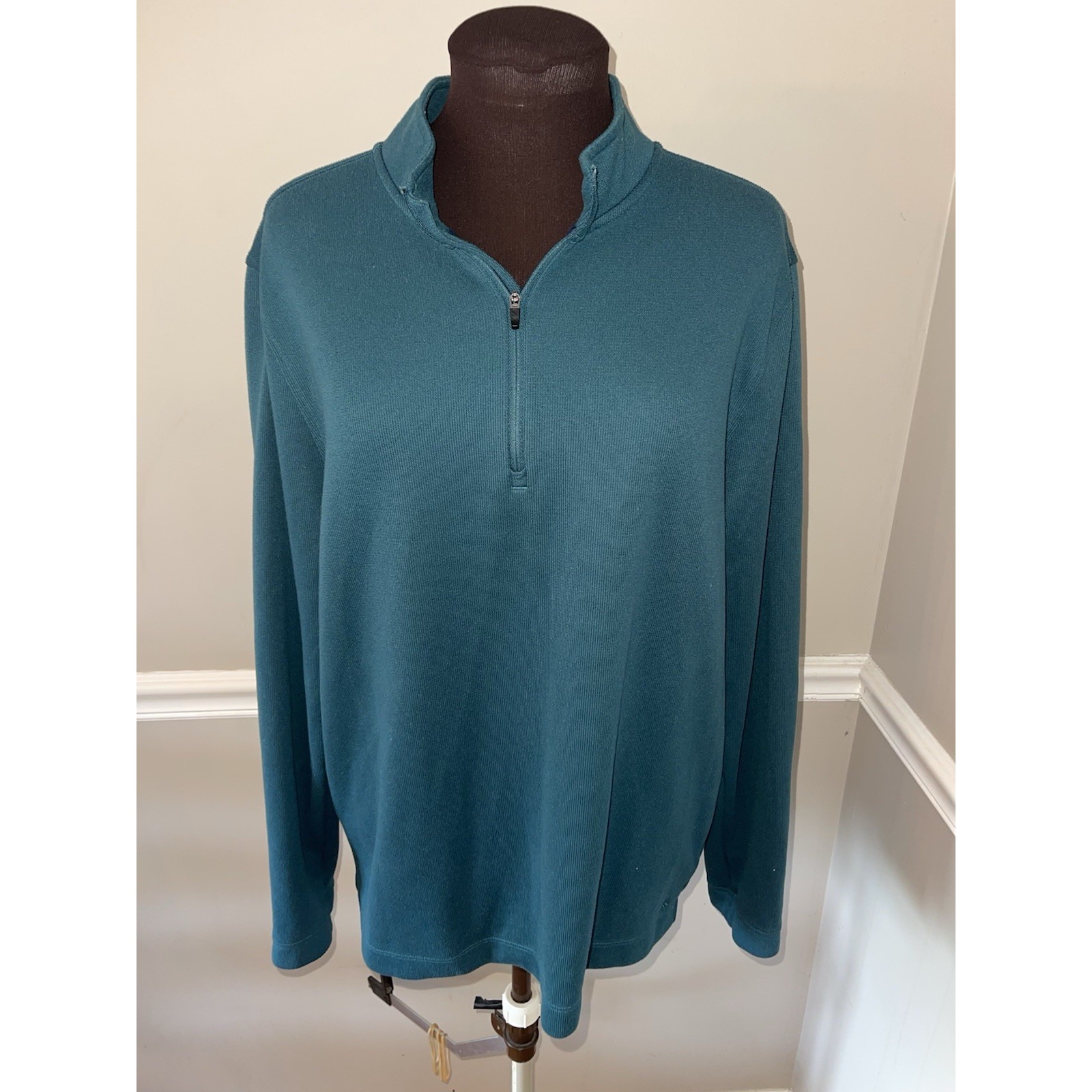 Rhône Commuter 1/4 Zip Pullover Golf Sweater Shirt Teal Green Mens XL