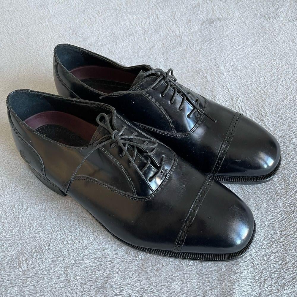 Florsheim LEXINGTON Cap Toe Oxford Shoes Black Leather Lace up size 10