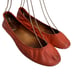 Tieks ballerina flats orange leather womens size 9 slip on ballet shoes