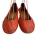 Tieks ballerina flats orange leather womens size 9 slip on ballet shoes