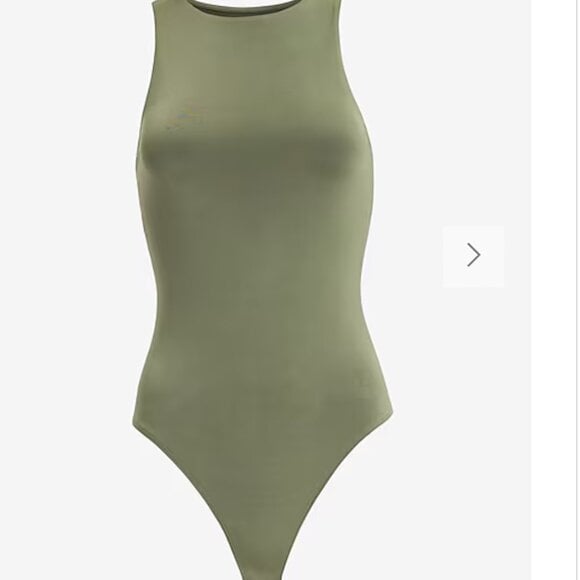Body Contour Compression High Neck Bodysuit Olive-Green Medium