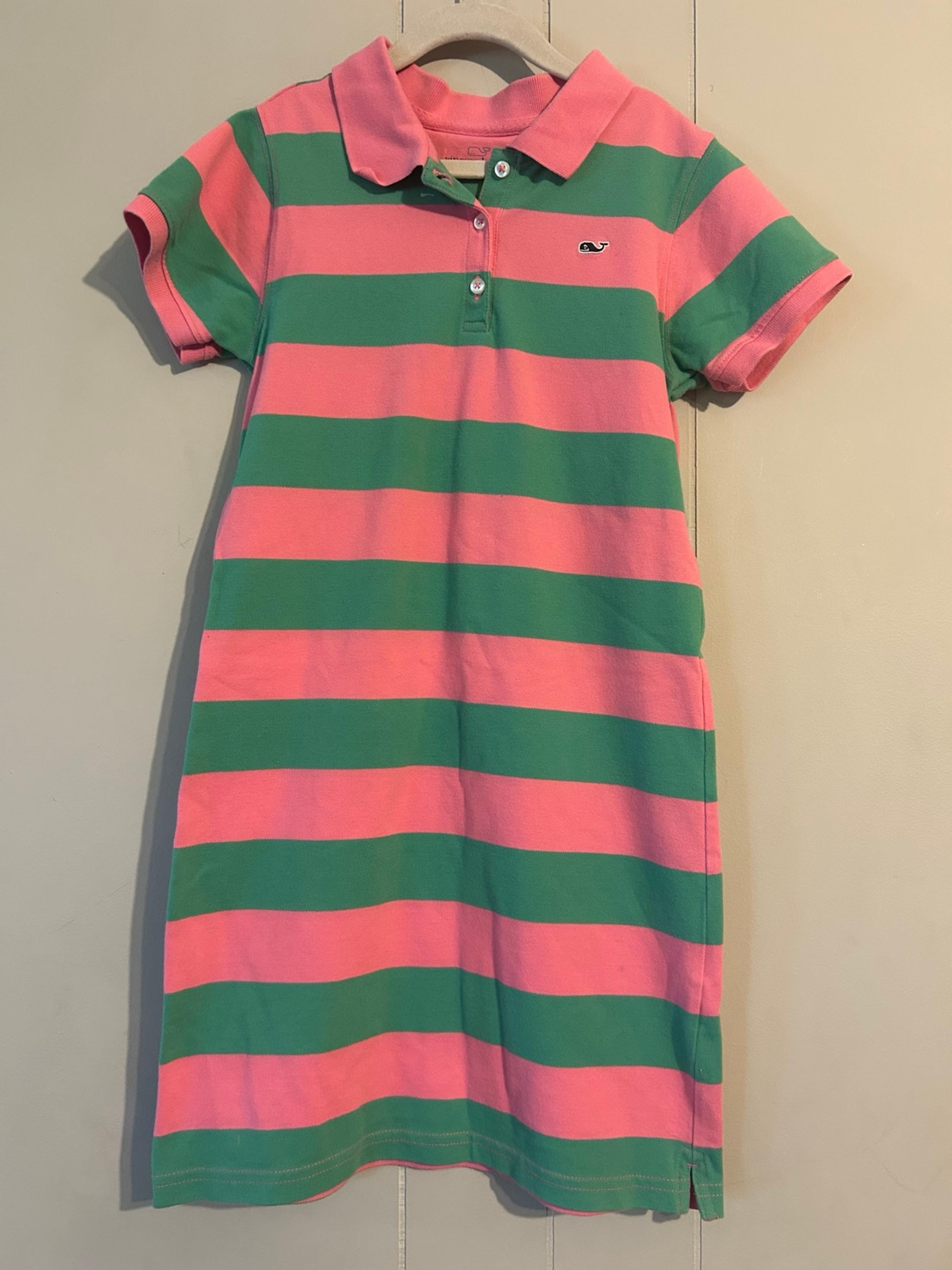 Vineyard Vines Pink and Green Striped Dress