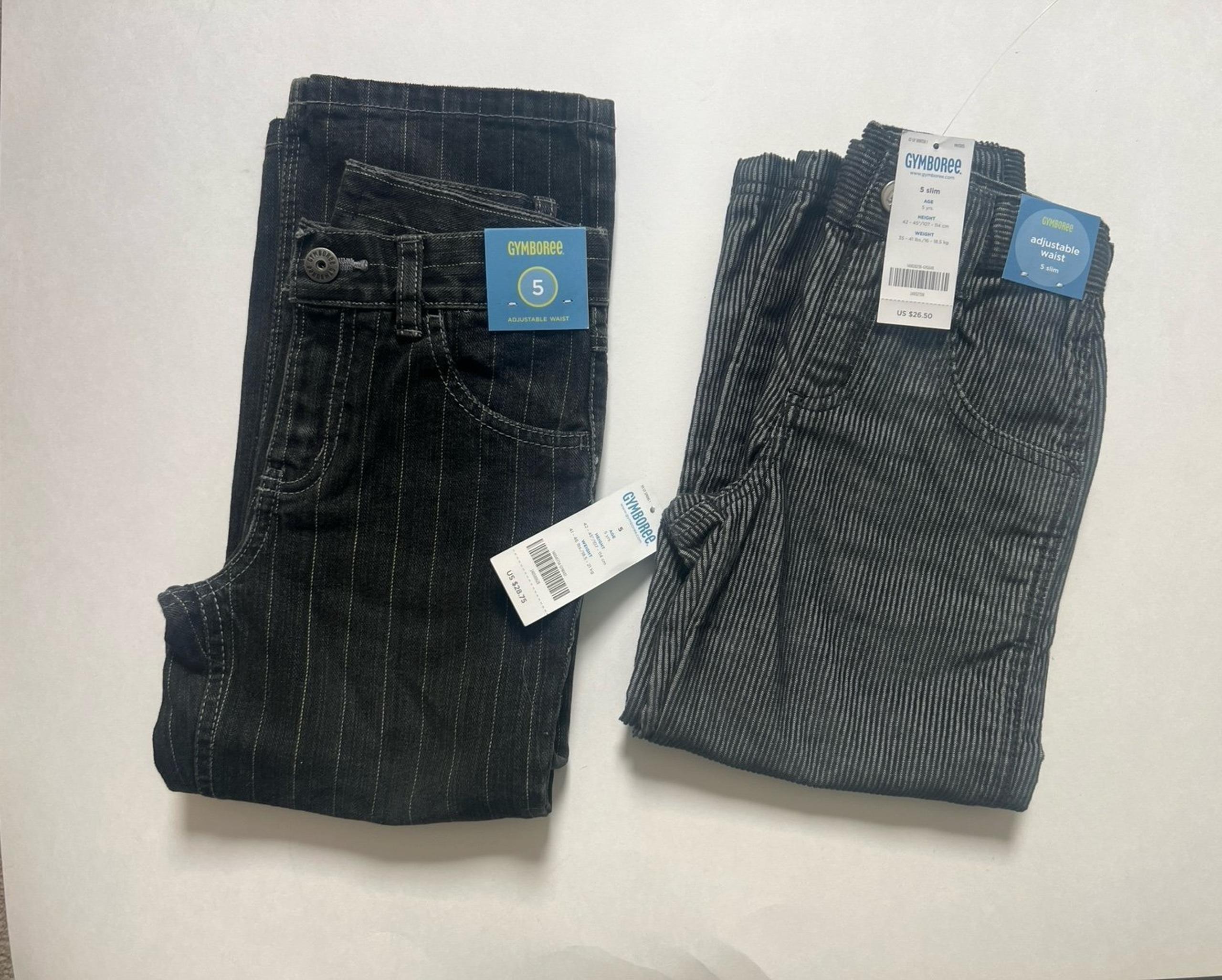NWT GYMBOREE boys jeans black stripe size 5