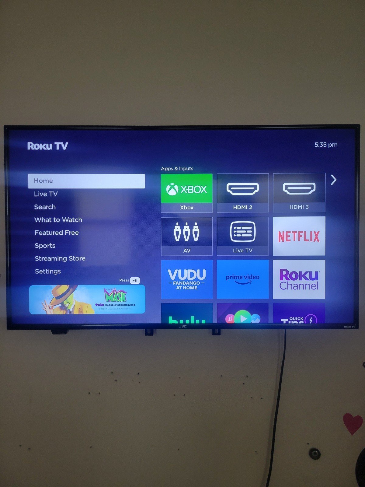 JVC 43 Class 4K UHD 2160p Roku tv