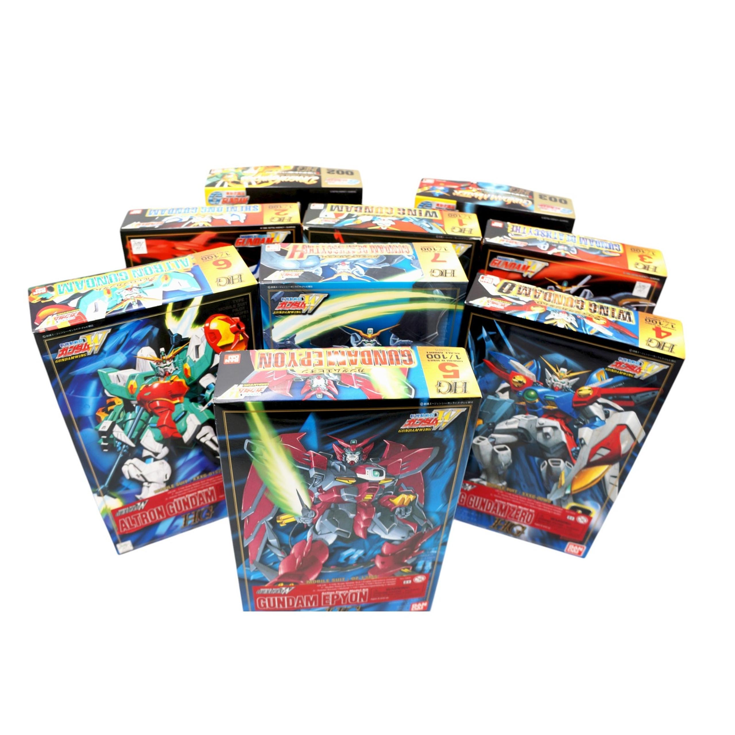 Vintage Lot of 9 Bandai HG Gundam Action Figure Wing Model Kit PreBuilt 2000 Y2k