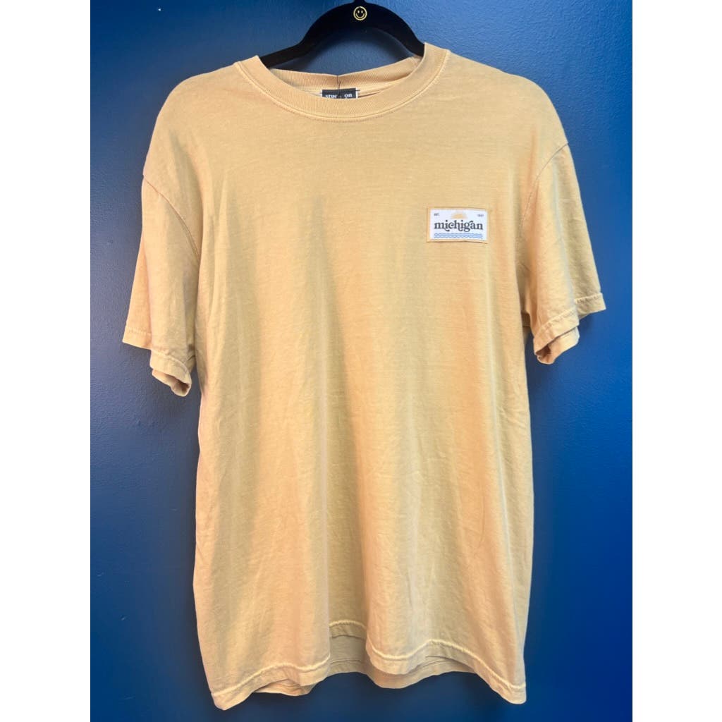 Michigan Patchwork T-Shirt in Vintage Mustard