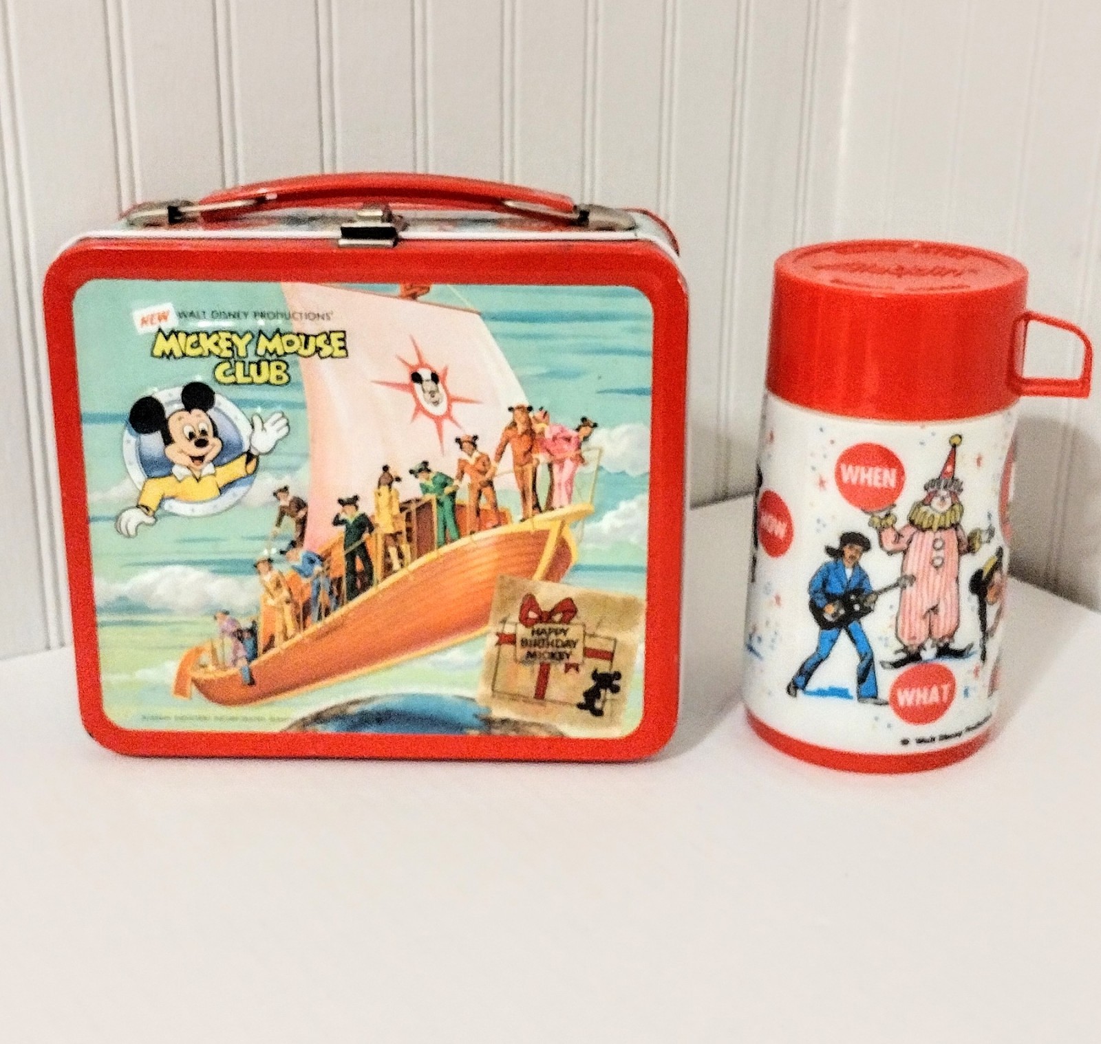 Vintage Mickey Mouse Club Lunch Box with Thermos