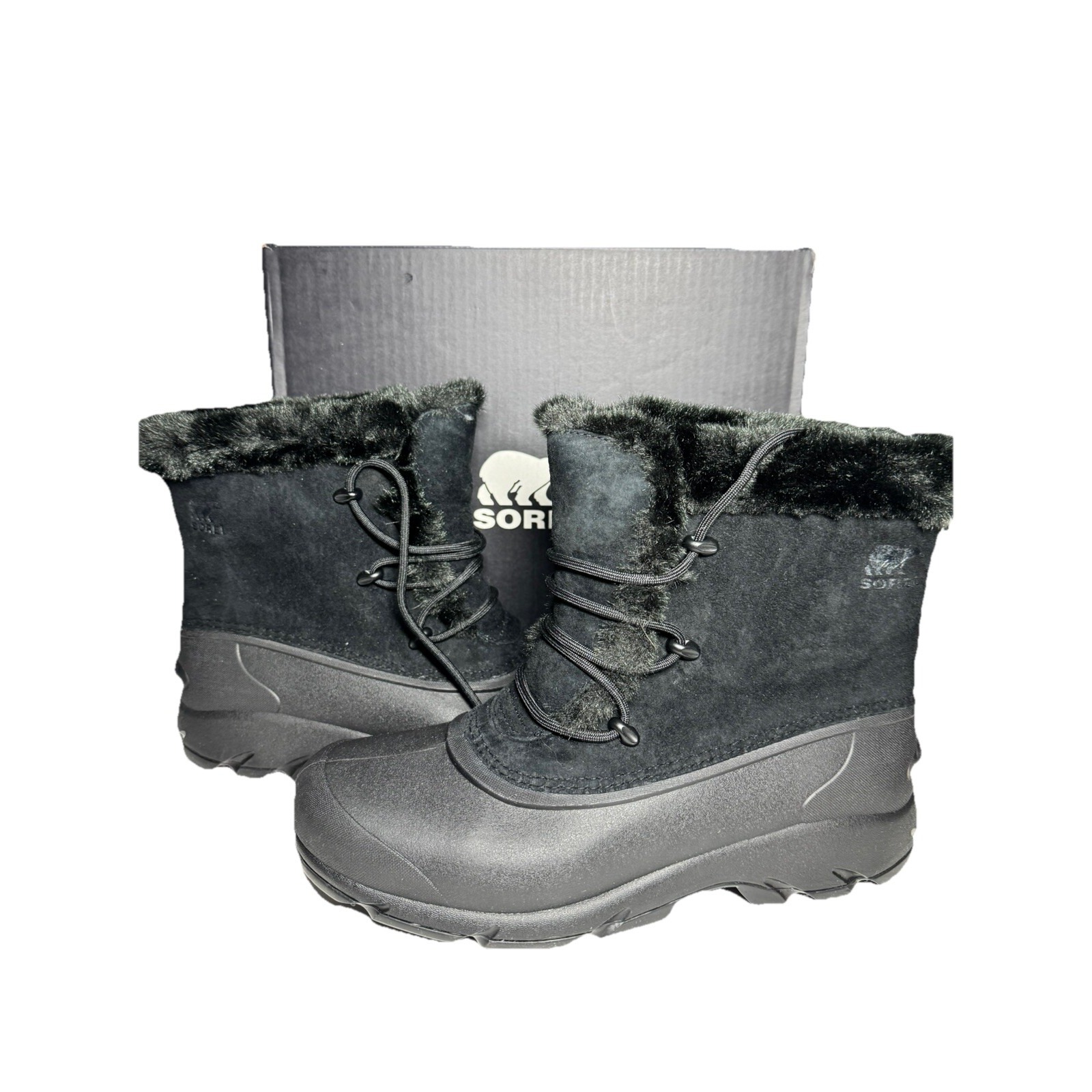 Womens Sorel Sueded Winter Boots Black Snow Angel Size 9 NEW IN BOX