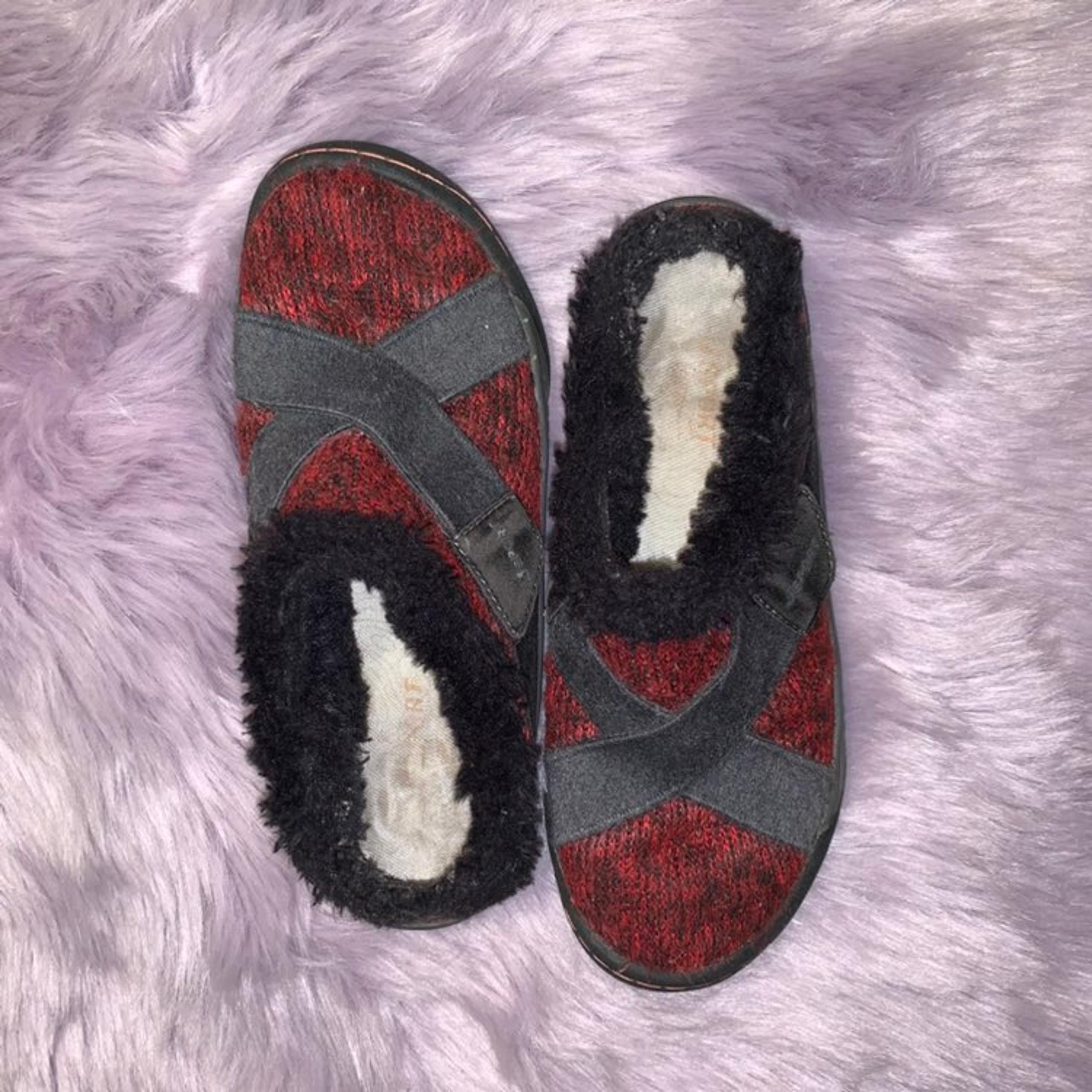 J Sport red slip on mule