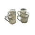 Vintage MCM Glass & Silver Caged Woven Silver Mugs Tea Cups -Set of 4