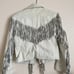 Bermams White vintage leather fringe jacket