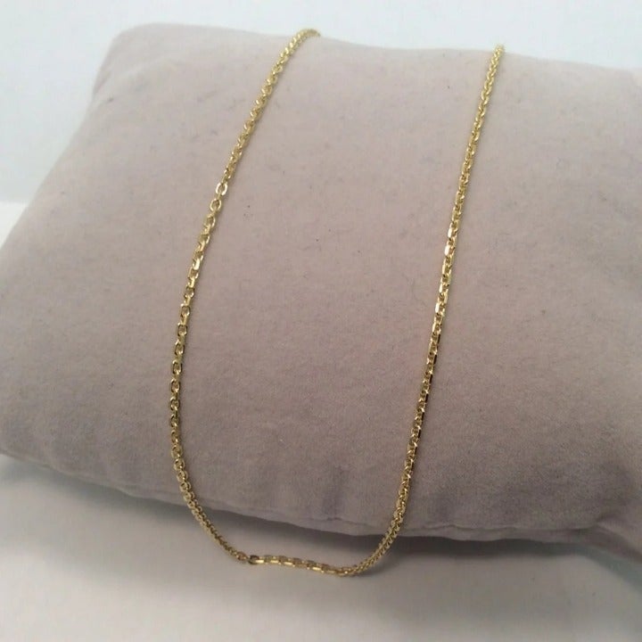 1.50mm 10k Yellow Real Gold Solid Rollo Box Link Rolo Necklace 20''