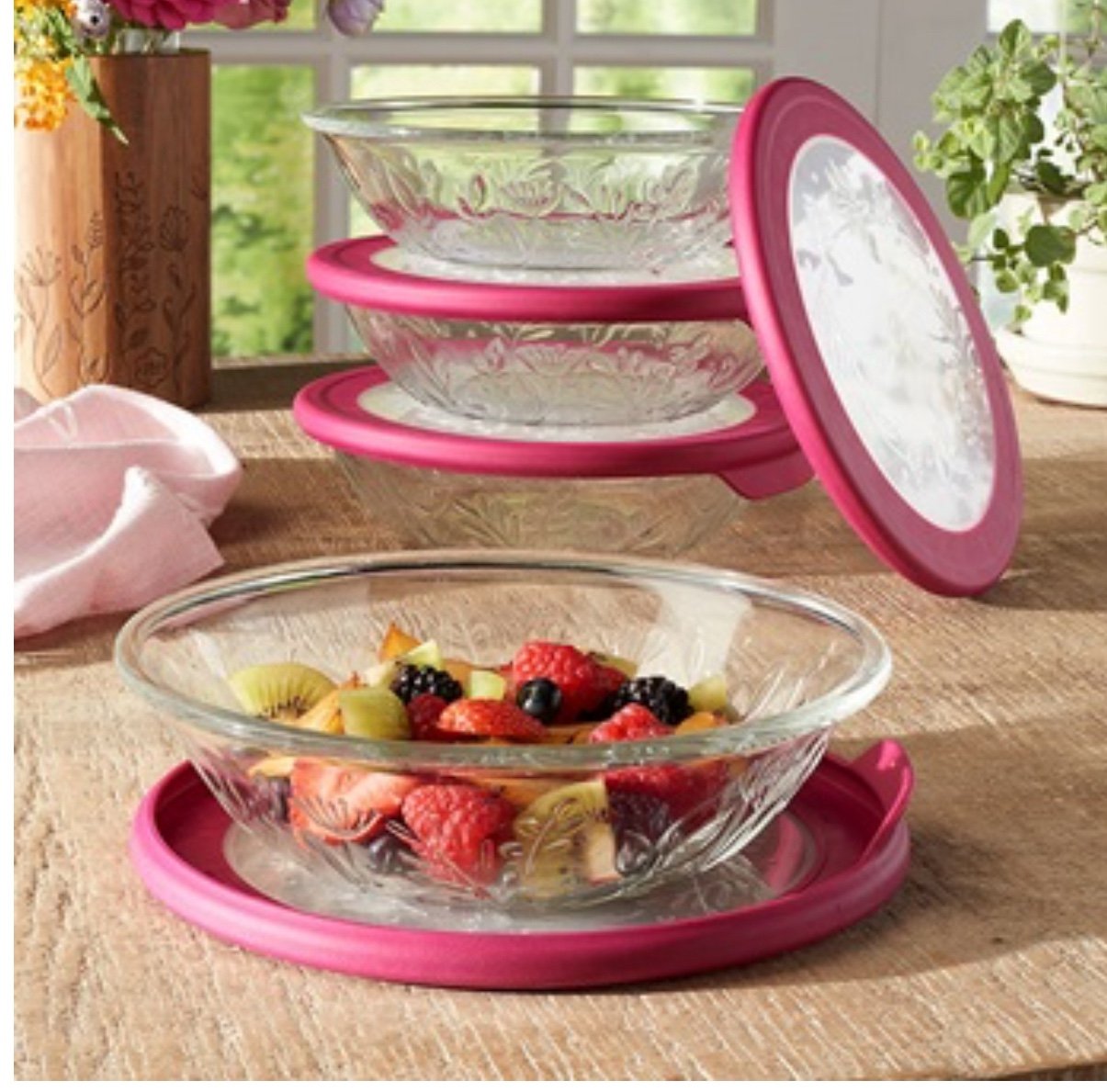 Princesses House set 4 pasta bowls/lid wilfloer