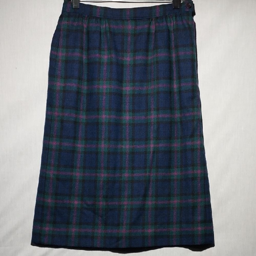 Vintage Pendleton Authentic Baird Tartan plaid wool pencil skirt women's size 10