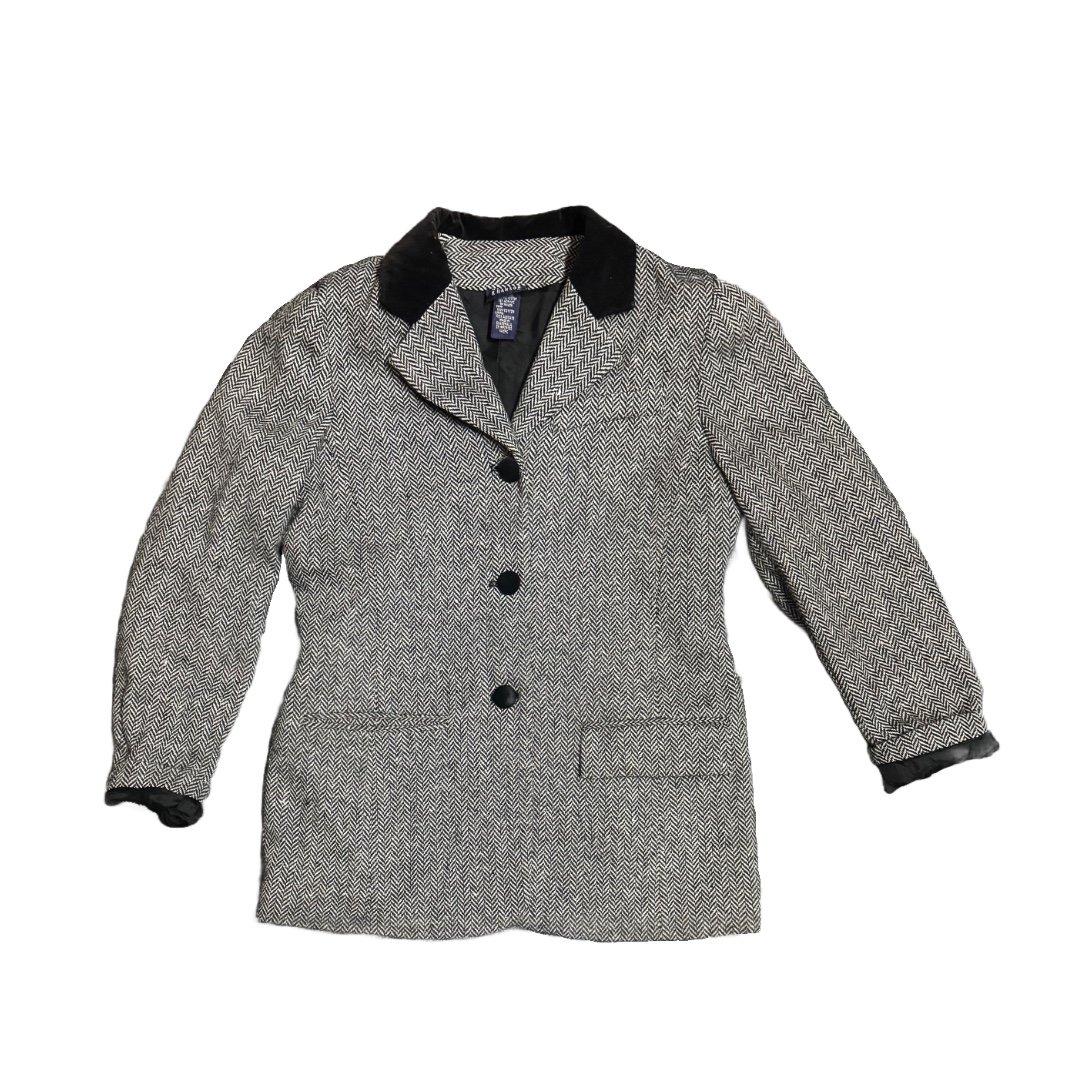 Vintage Hillard and Hanson Womens Wool Blend Cheveron Herringbone size 8 Blazer