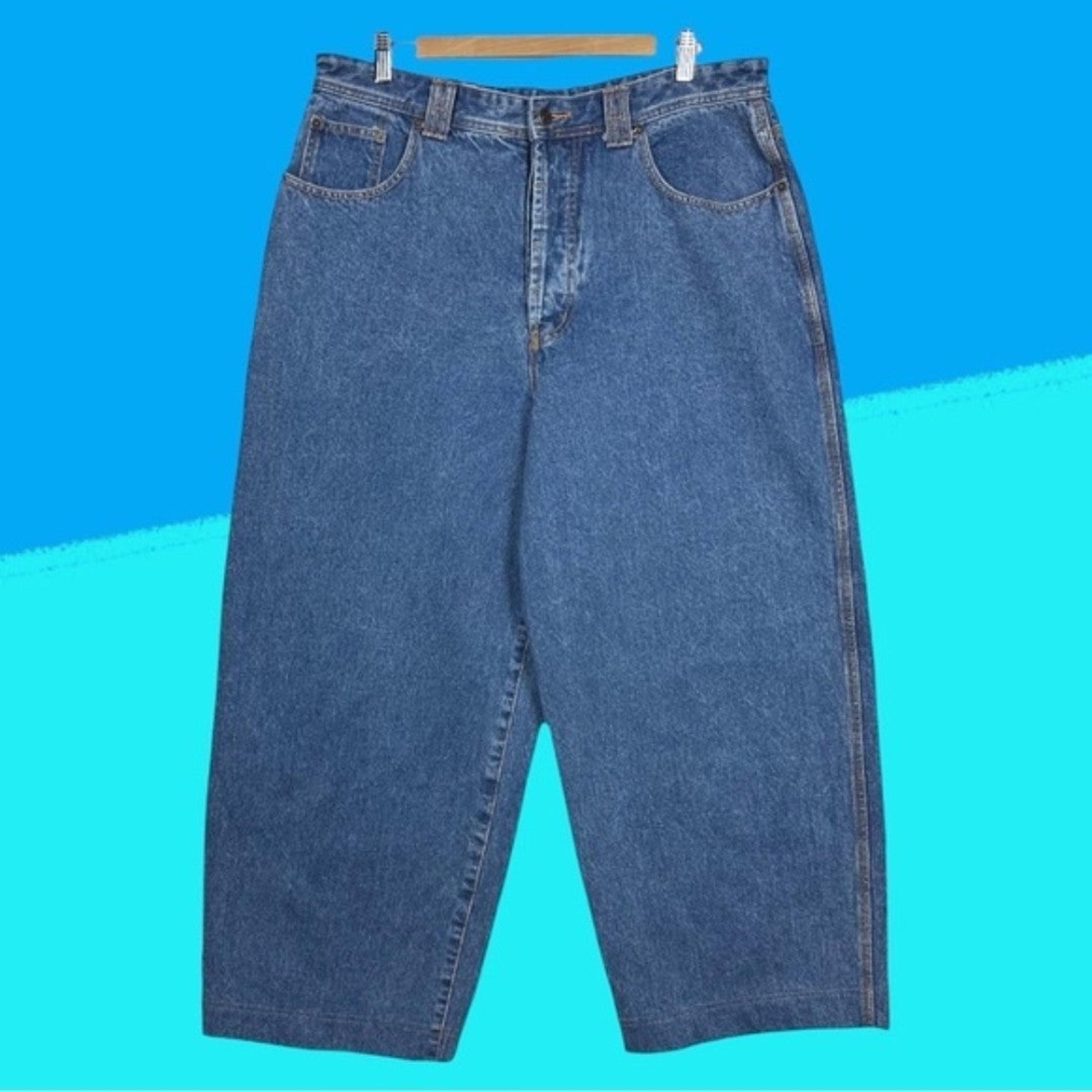 GOOUCH RARE 80s High Waisted Wide Leg Button Fly Baggy Denim Jeans 38