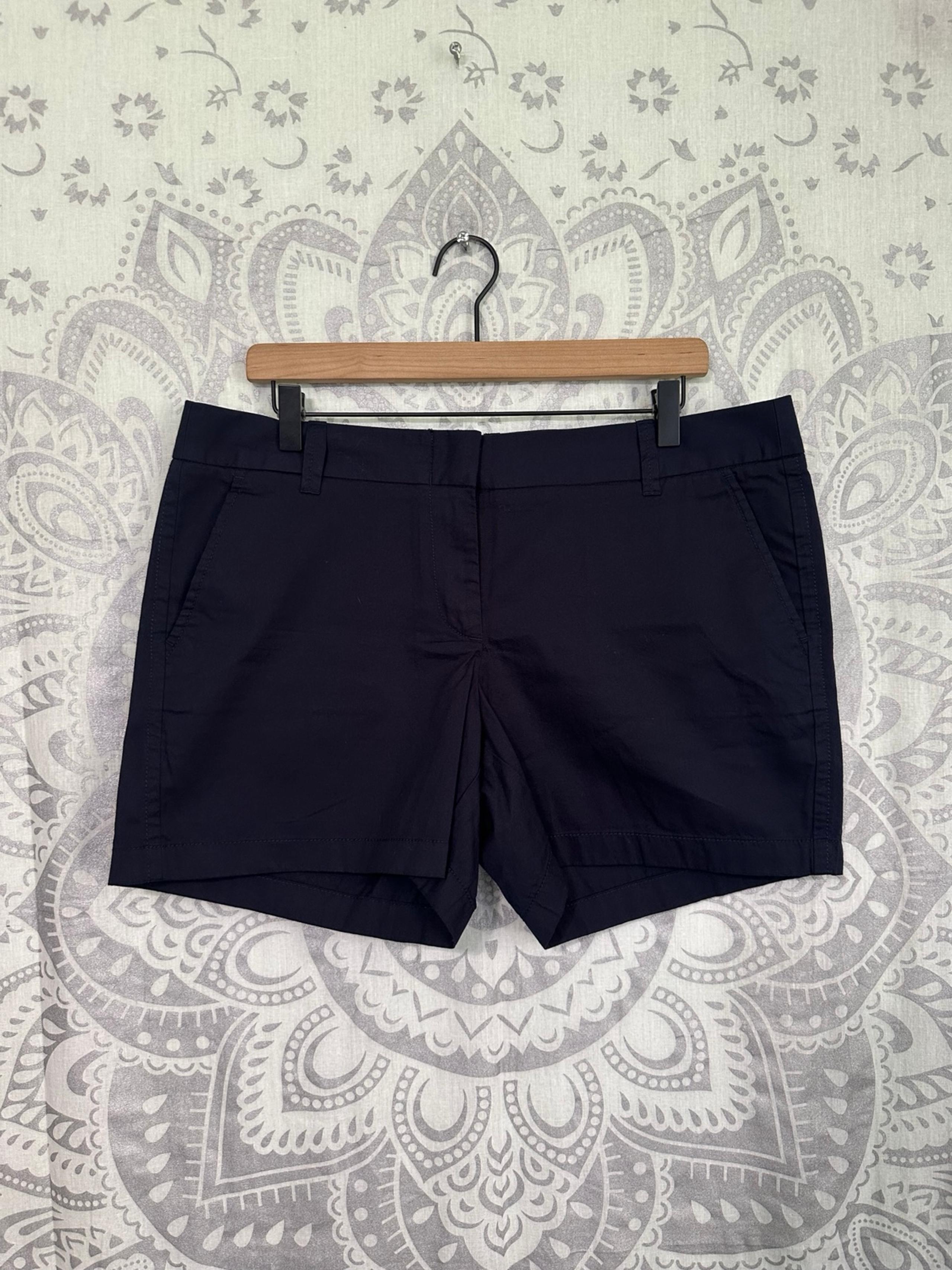 New $84 J Crew J.Crew Navy Blue 100% Cotton Chino Khaki Womens Shorts 12 L