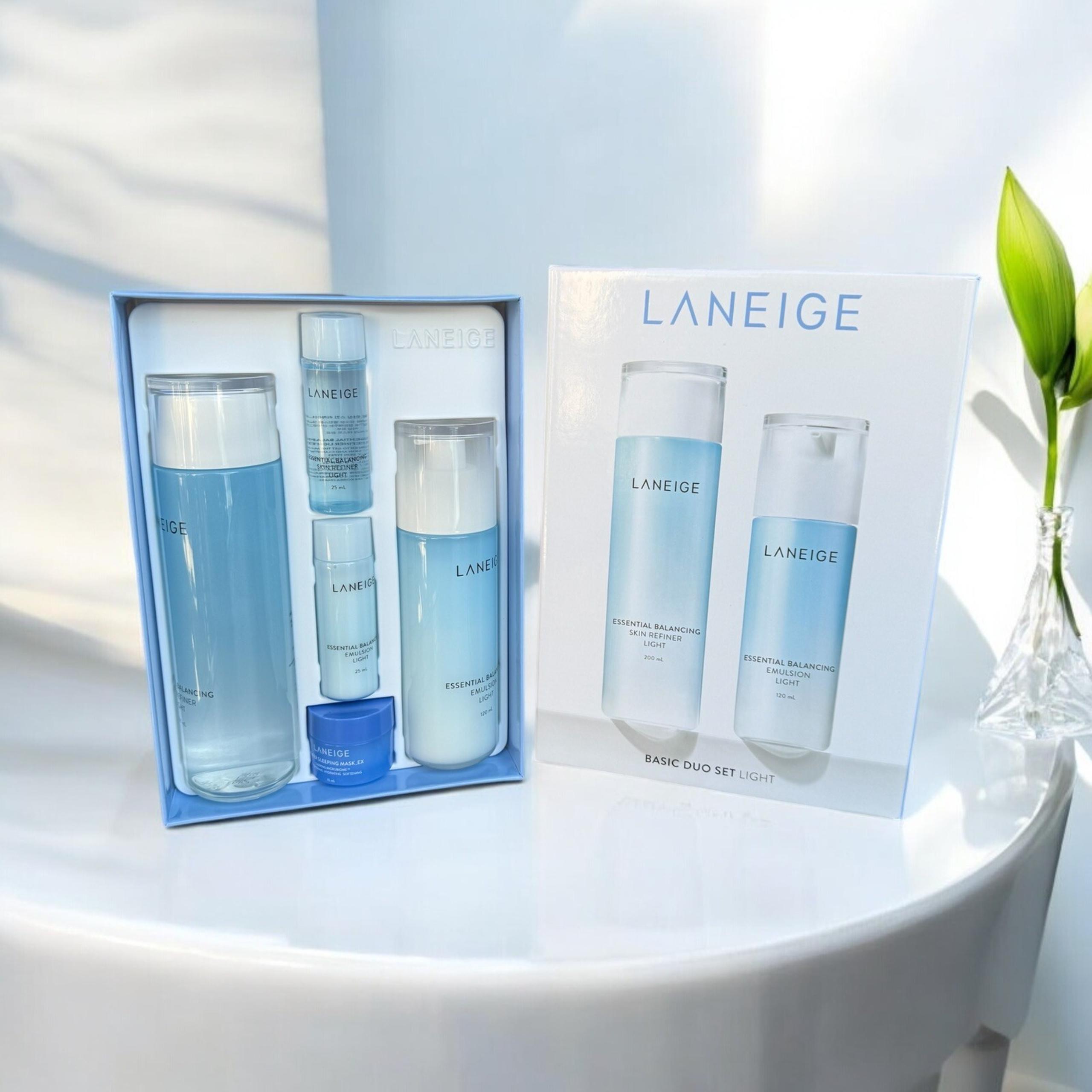 LANEIGE Basic Duo Set Light – 5 Piece Skincare Set | Hydration & Balance | New