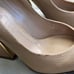 Chloe Beckie Beige Tan Gold Leather Pumps Heels Wedge Womens Shoes 37 7 Italy