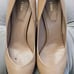 Chloe Beckie Beige Tan Gold Leather Pumps Heels Wedge Womens Shoes 37 7 Italy