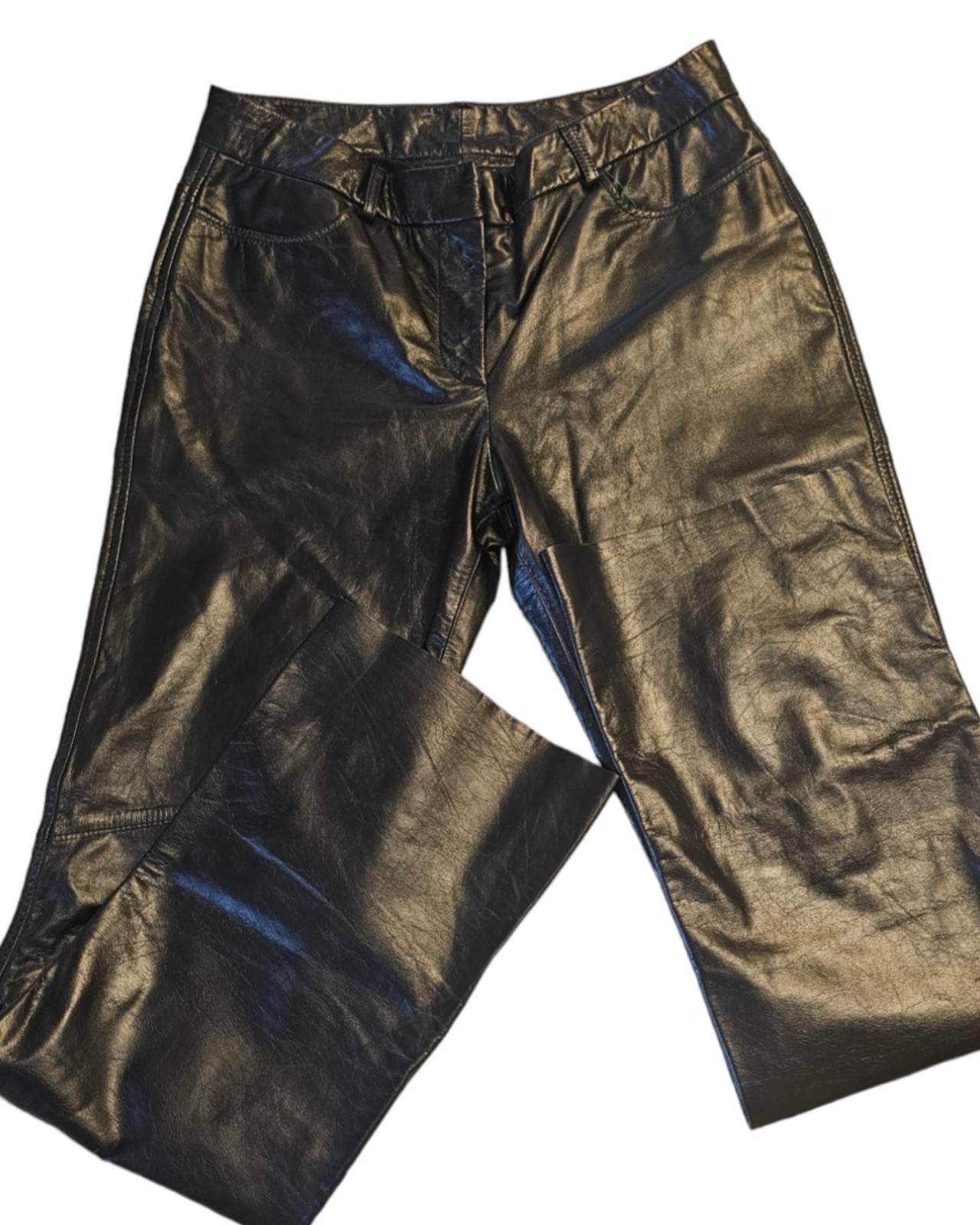 Express Black Leather Flare Leg Pants Size 5/6