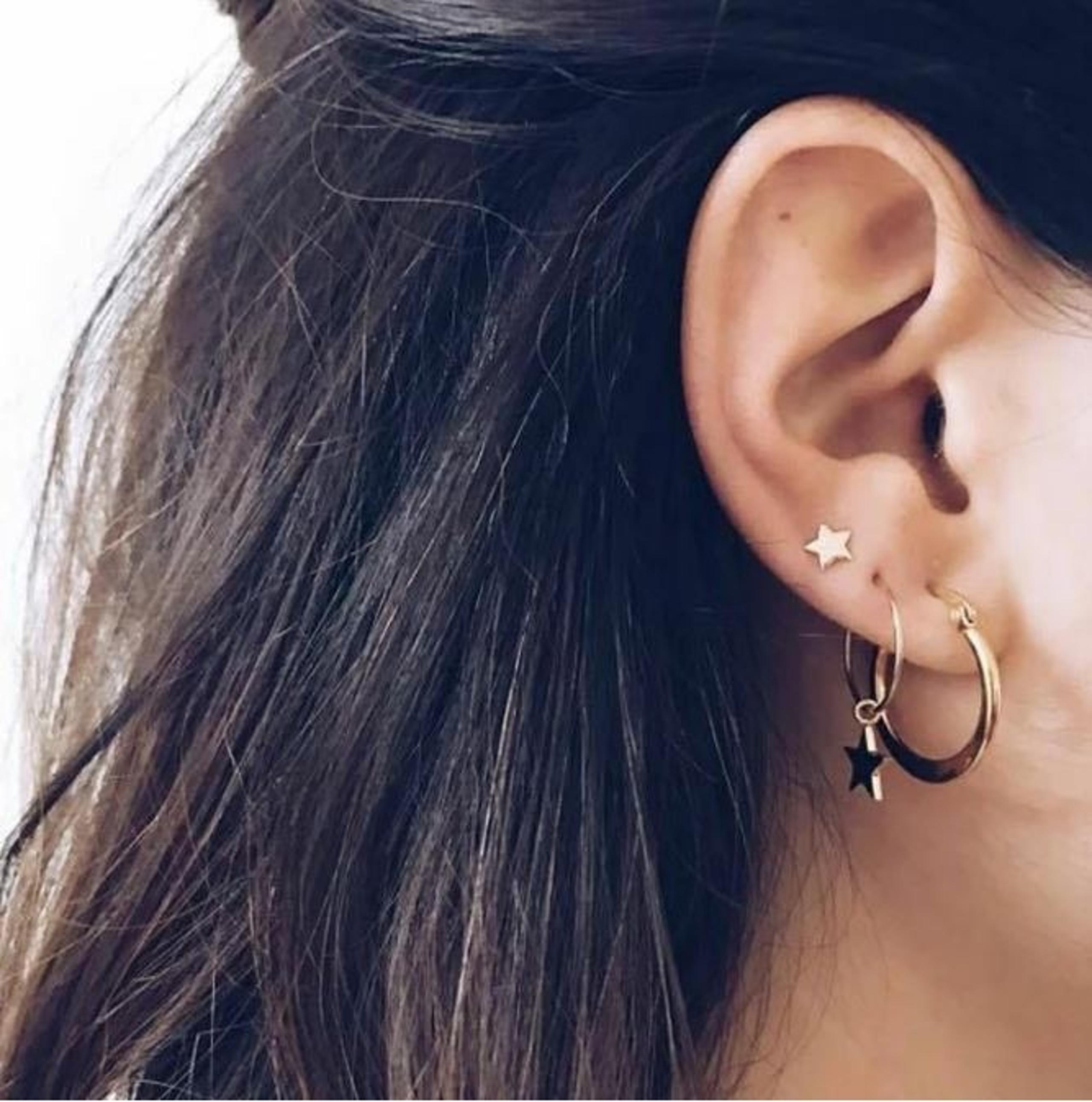 Hoops and Star Studs Earring Set
