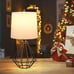 Set of 2 Bedside Table Lamp, Black Metal Modern Lamp with White Fabric