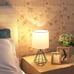 Set of 2 Bedside Table Lamp, Black Metal Modern Lamp with White Fabric