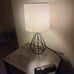 Set of 2 Bedside Table Lamp, Black Metal Modern Lamp with White Fabric
