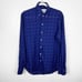 Ledbury Dark Blue Pink Check Print Button Up Dress Shirt Slim Fit Size Medium