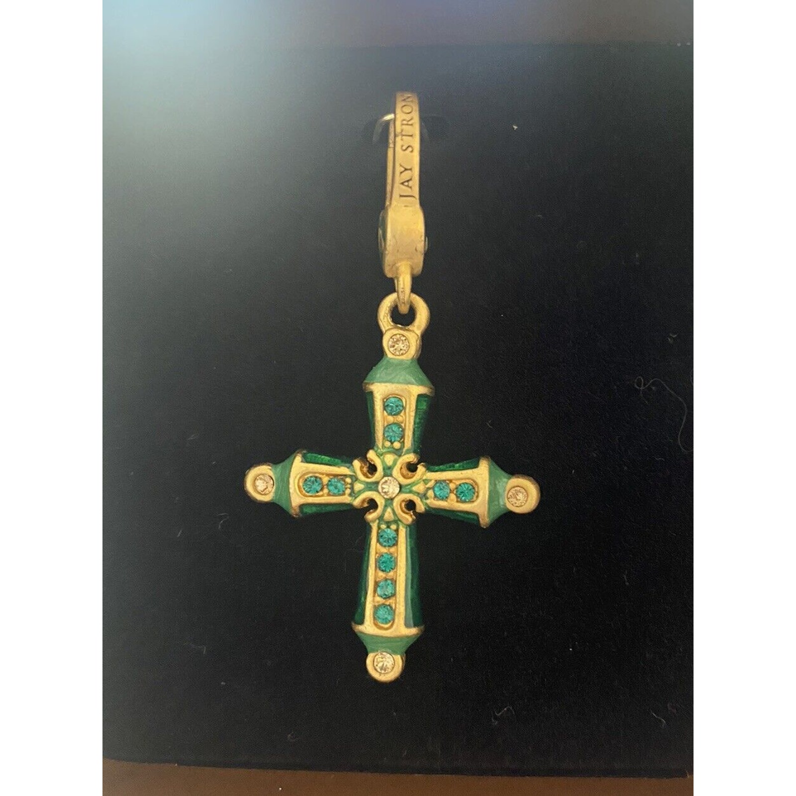 Jay Strongwater Cross Charm-May/Emerald NIB