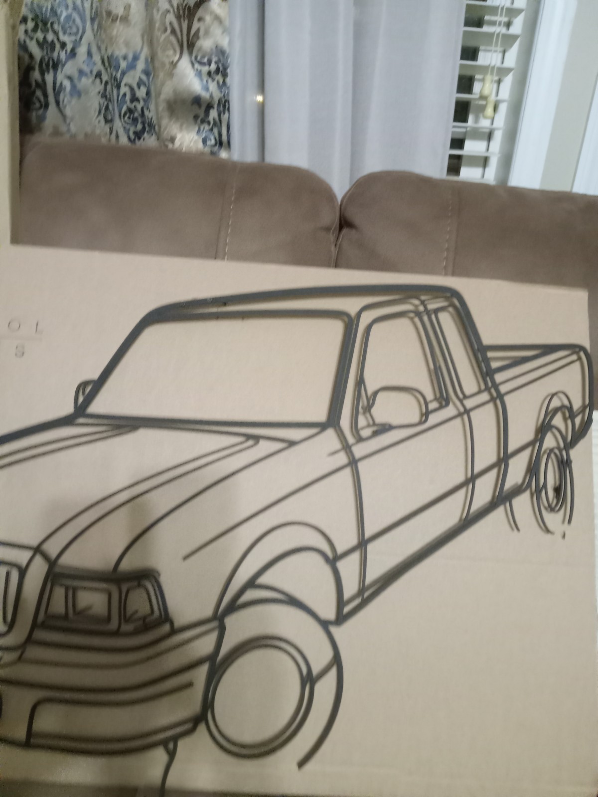 About.31 1/2  × 20 1/2 metal truck wall hanging