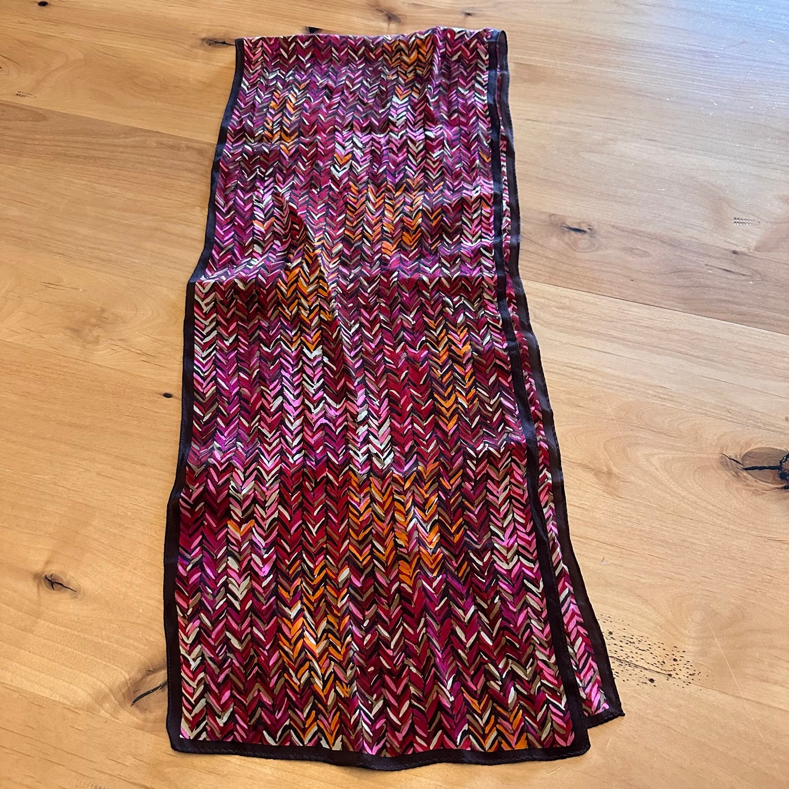 Chevron Designed Silk Scarf