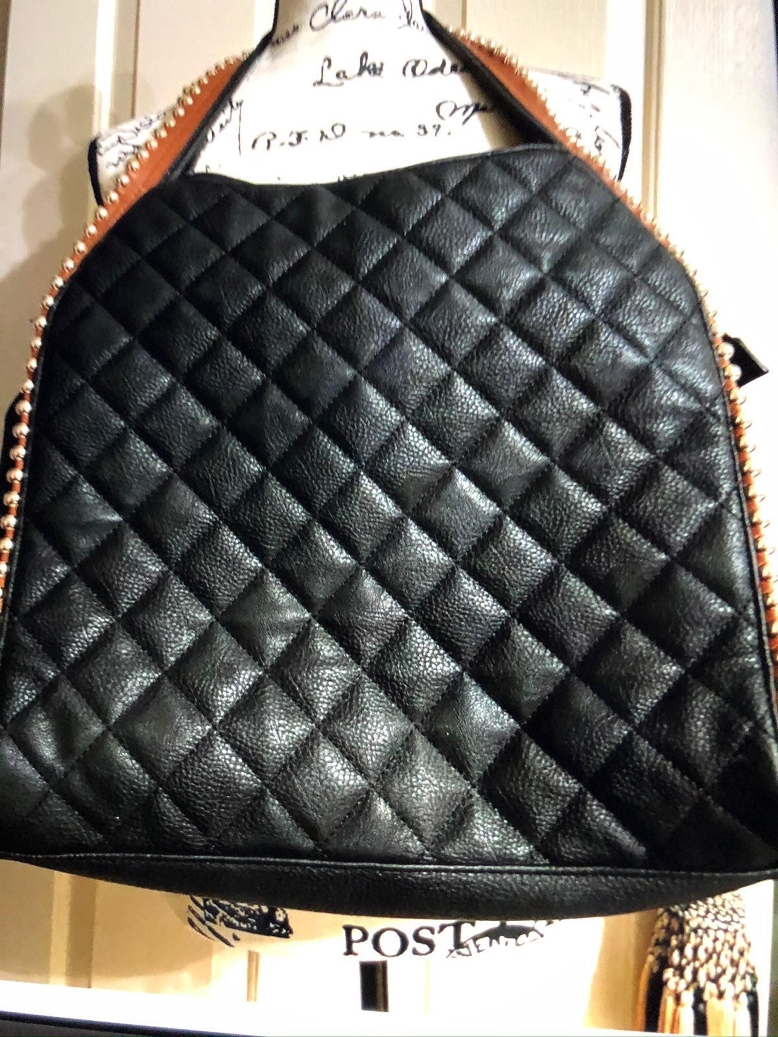 Big Buddha Grayson Black Quilted  Hobo