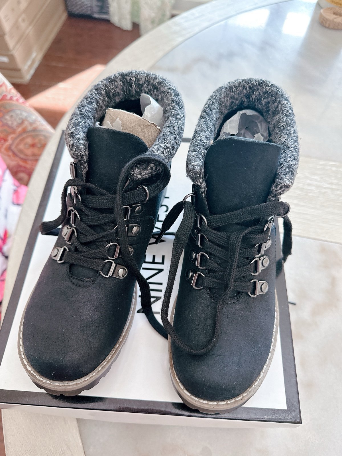 Nine West Gohike Lace-Up Ankle Boots - NWB