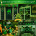Window Lights,11.6IN 74LED Green Iron Frame Silhouette Lights