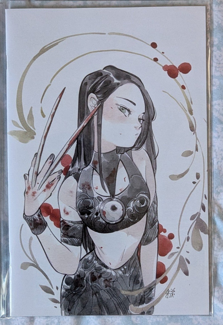 LAURA KINNEY WOLVERINE #1 Peach Momoko Sketch, Bloody Virgin
