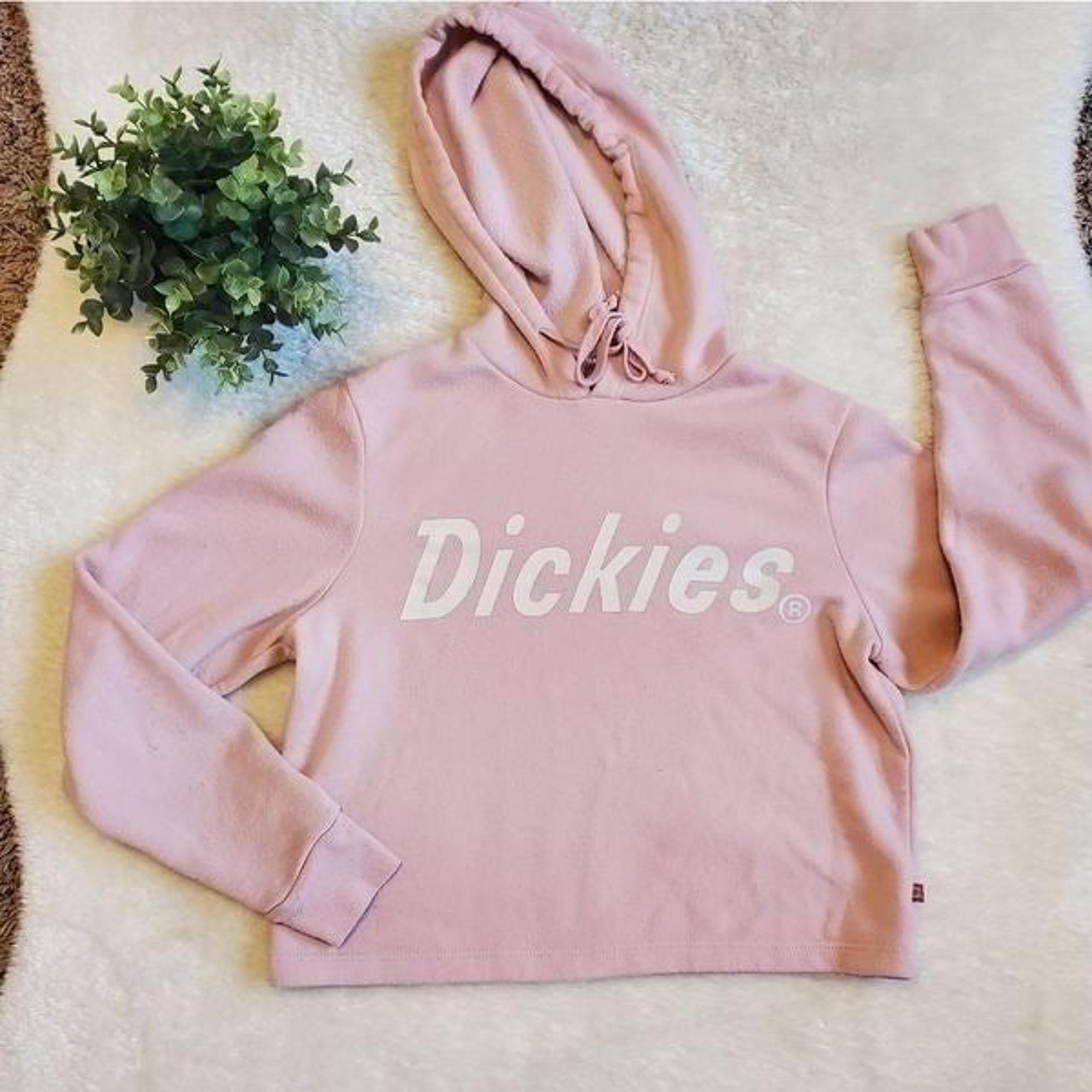 Dickies Pink Cropped Hoodie, Size Small