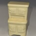 Vintage Dollhouse Furniture Japan 3PC Hutch, Fridge, Stove
