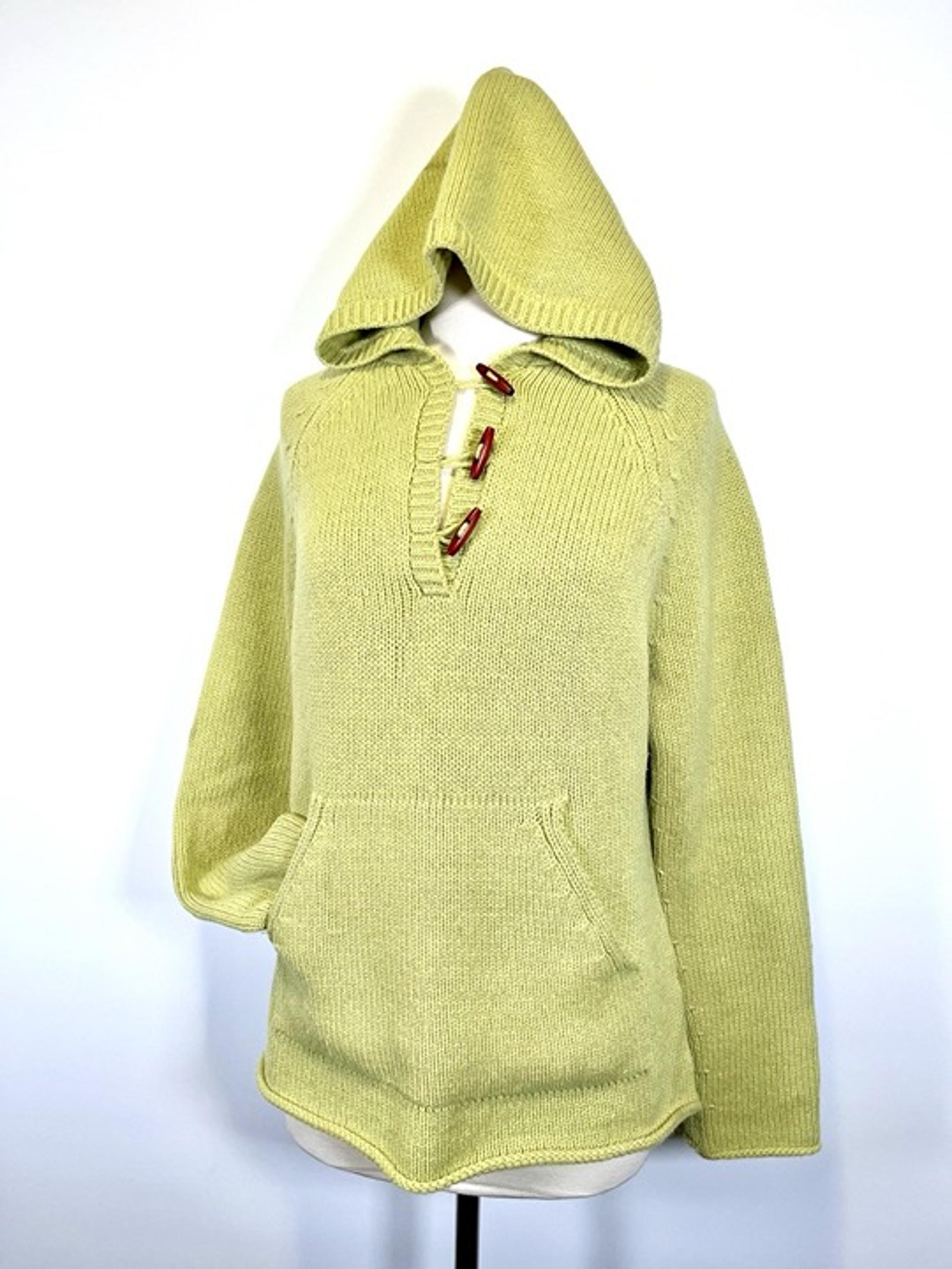 Vintage Banana Republic 100% Wool Light Green Toggle Button Sweater Small Y2K