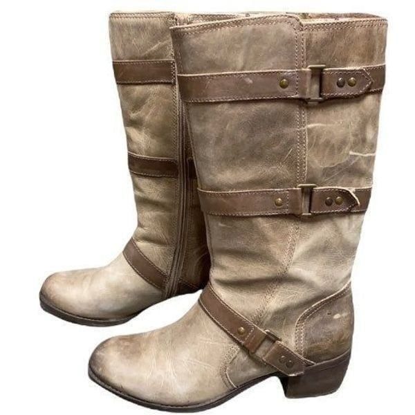 Nurture Dorado Brown Sugar Leather Moto Boot