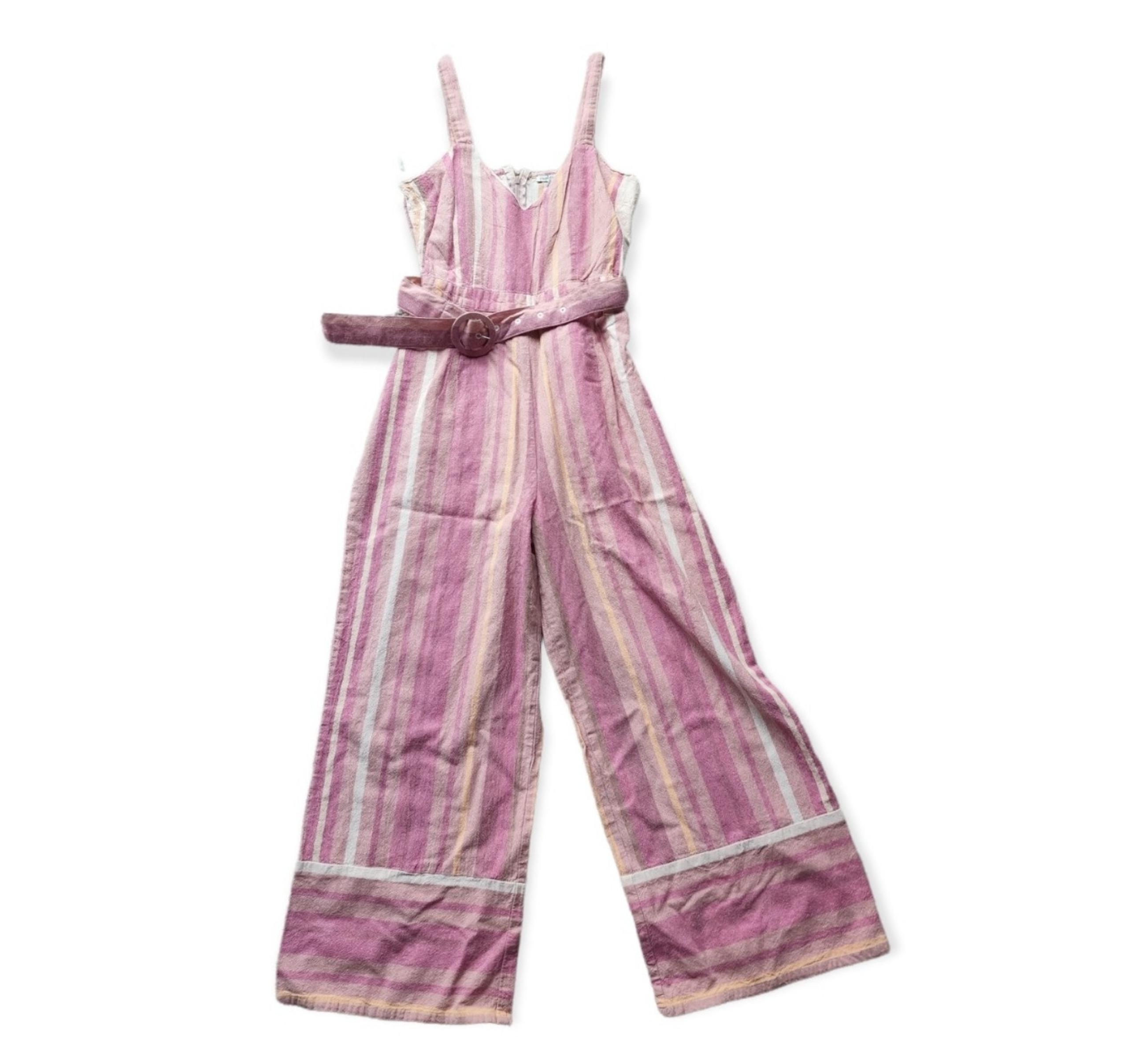 Charlotte Russe Pink Pastels Jumpsuit Romper Tank Top Wide Leg NWT Size XS