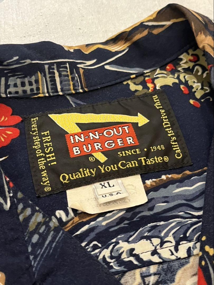 IN-N-OUT BURGER Hawaiian shirt XL Made in USA 90s