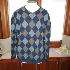 Joseph Abboud 100% Lambswool Argyle Sweater XL