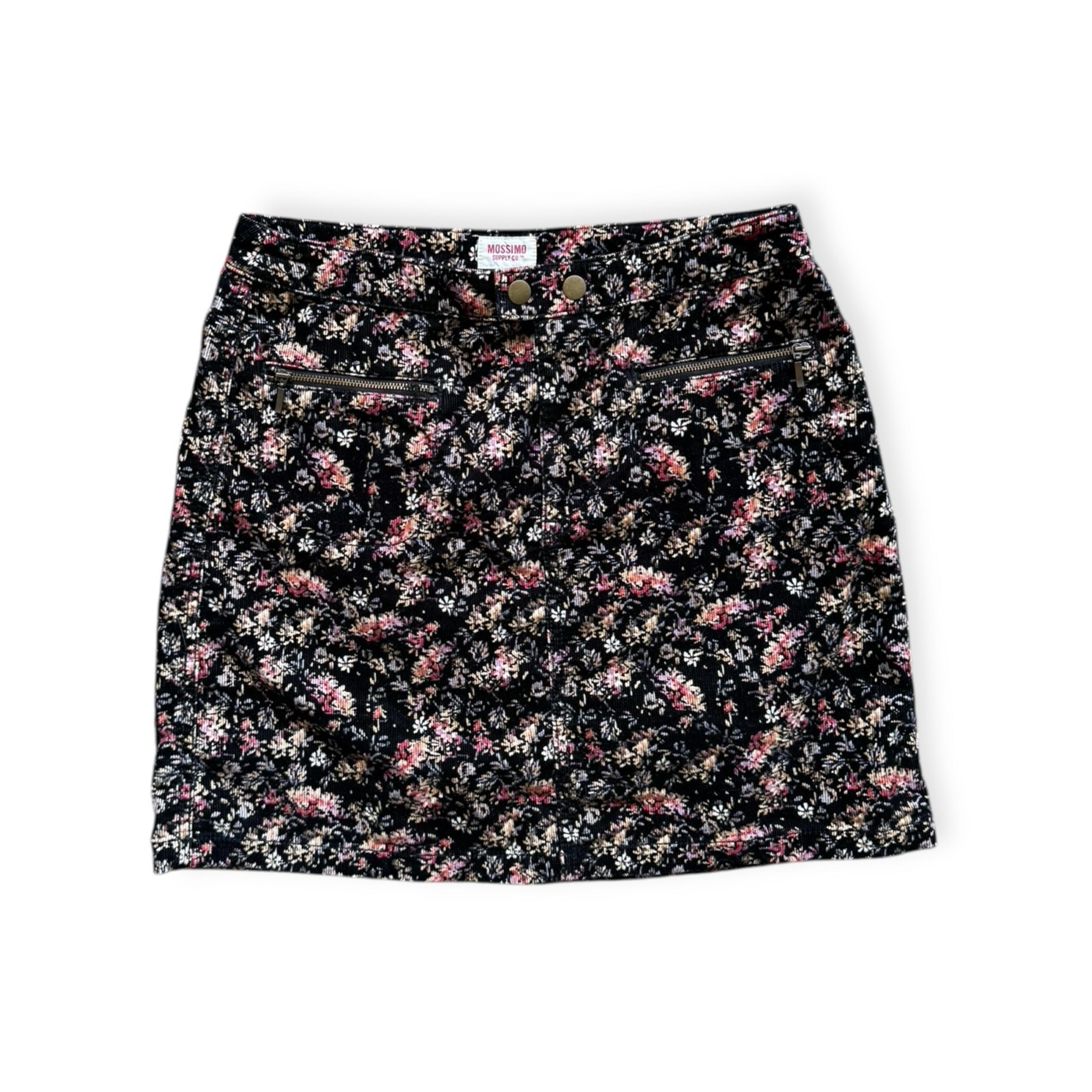 Mossimo Supply Co mini floral skirt pink Sz 2 XS  waist 28" length 16"  thank yo