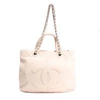 Chanel Light Pink Leather Trianon Shopping Bag