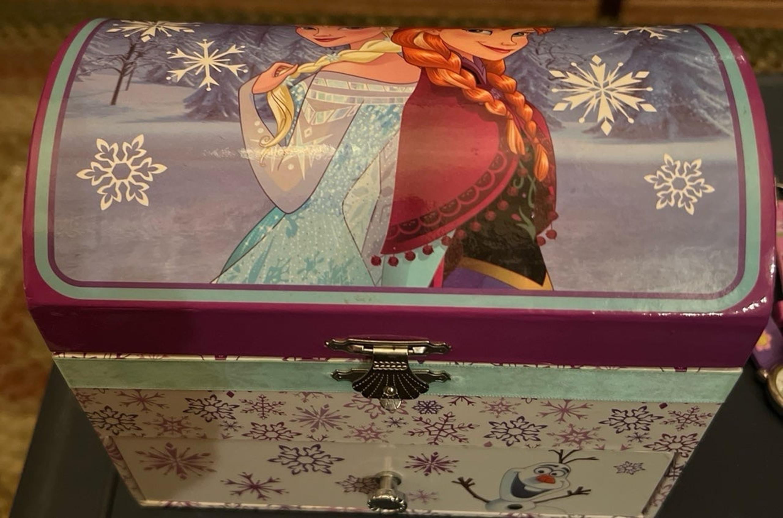 Music Box, working, mirror inside, 6"x4"x3", Disney . Full of $35 jewelry