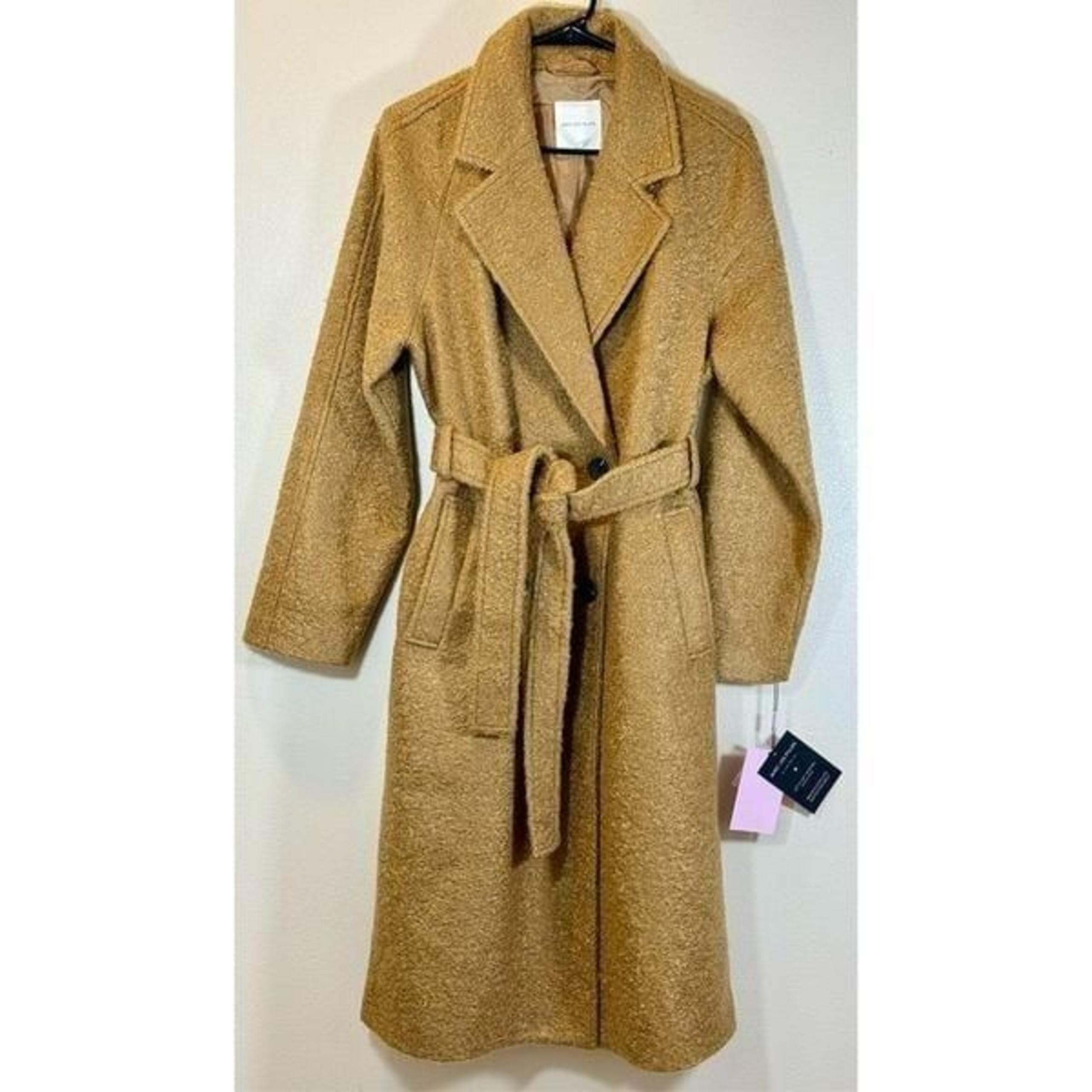 NWT Avec Les Filles Double Breasted Teddy Trench Coat Women's Medium