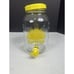 VTG Anchor Hocking Sun Tea Gallon Glass Jar 70's Jug Dispenser Yellow Sunburst