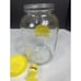 VTG Anchor Hocking Sun Tea Gallon Glass Jar 70's Jug Dispenser Yellow Sunburst